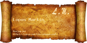 Lopos Martin névjegykártya